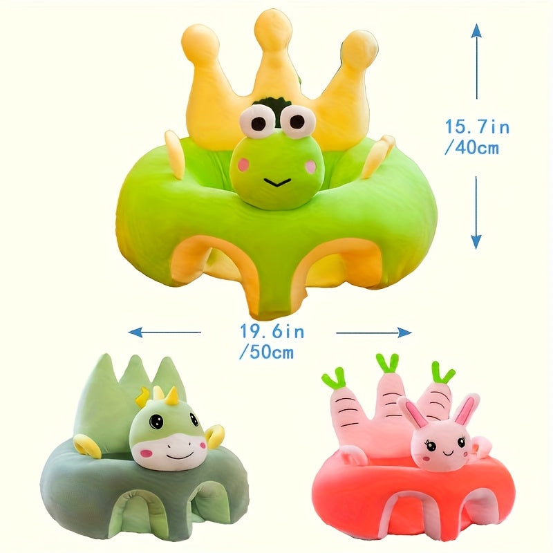 Una silla de bebé con forma de animal, con relleno, para aprender, suave y acogedora, para niños pequeños, para practicar sentarse, en varios colores.