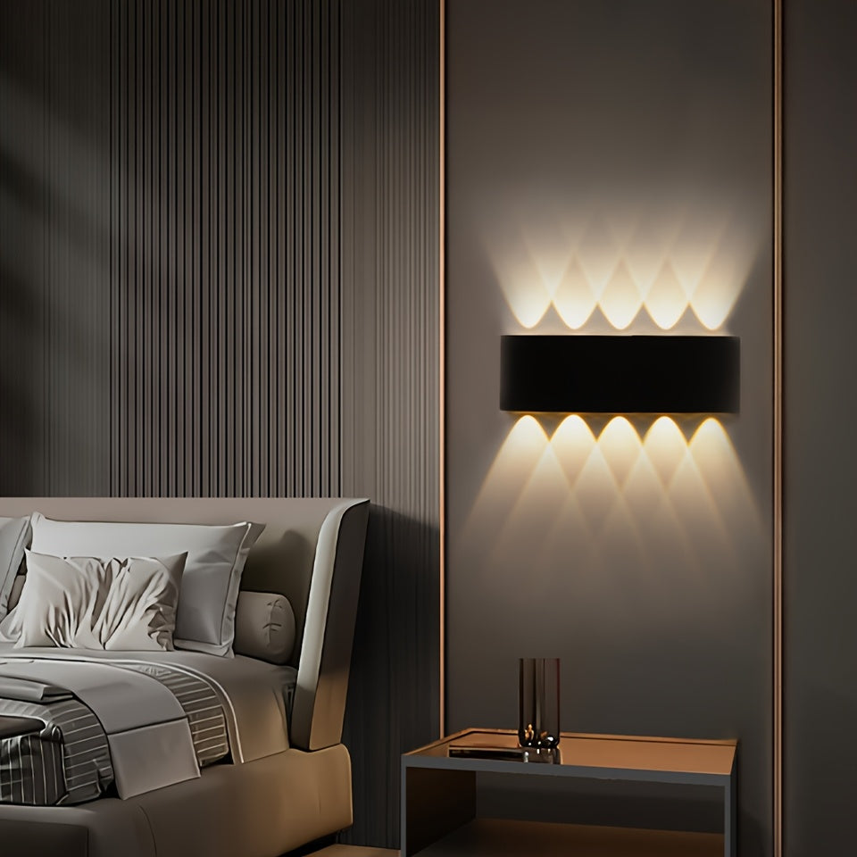 Aplique de pared LED moderno PIBAOGU, 10W, 85-265V, luz ambiental cálida con regulación de intensidad, ideal para dormitorio, sala de estar u oficina, aplique moderno para pared, luz regulable, apliques para sala