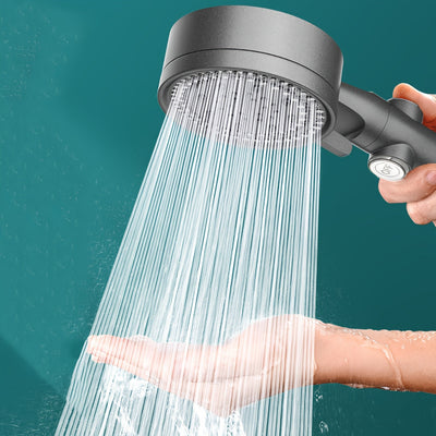 Juego de regadera de alta presión en color gris metalizado con 5 modos de rociado ajustables, manguera de acero inoxidable y soporte - Fácil instalación en pared, sin necesidad de electricidad para una experiencia de baño lujosa en el hogar
