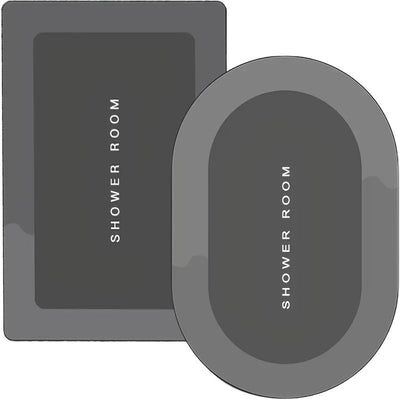 2pcs Alfombras de Baño Ultra Absorbentes Antideslizantes con Tecnología de Secado Rápido - Mezcla Suave de Tierra de Diatomeas y Poliéster, Lavables a Mano, Perfectas para Baño, Lavandería y Entrada - Resistentes a Manchas y Humedad, Pelo Bajo, Forma Rec