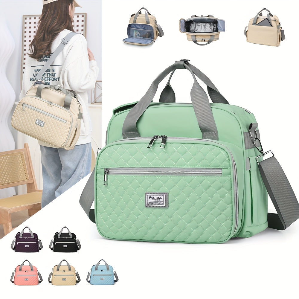 Gran Capacidad Bolsa de Almuerzo Minimalista, Tote Aislado Multicapa para Viajes Diarios y Actividades al Aire Libre - Bolso de Hombro No Contacto con Alimentos
