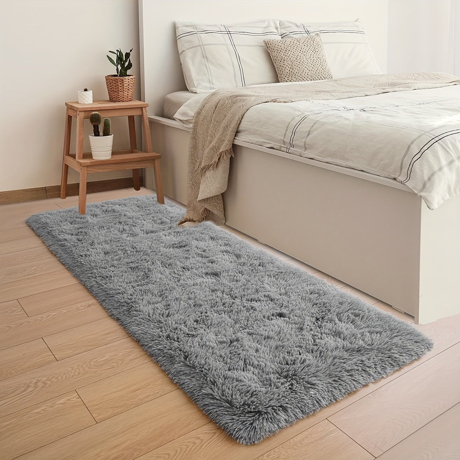 1pc Alfombra de Peluche para Área - Suave y Esponjosa, Ligera y Duradera 100% Poliéster para Dormitorio, Salón o Lado del Sofá, Fácil de Limpiar en Máquina, Disponible en Varios Colores, Comodidad para el Hogar | Alfombras Acogedoras para la Sala