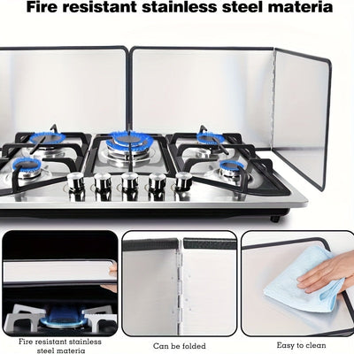 Un conjunto de protectores de salpicaduras para estufa plegable, resistentes al aceite, cocineros antiadherentes, resistentes al aceite, con borde de goma fácil de limpiar, para cocinar, protector de fregadero de cocina, estufa de gas, sartén, camping, a