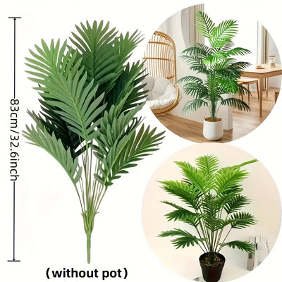 1pc Palma Monstera Artificial, 81.9cm de alto, Foliaje verde falso, decoración de plástico autosoportada para interior y exterior, no necesita electricidad, sin plumas, para hogar, jardín, oficina, tema de playa, exhibición de temporada en mesa, | Constr