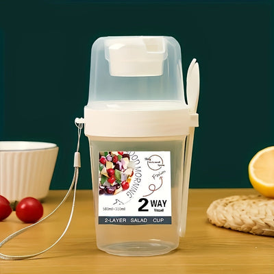 1 contenedor portátil de ensalada de doble capa con tapa sellada, compartimento pequeño, libre de BPA, opciones multicolor, incluye recipiente para aderezo, ideal para preparar comidas, almuerzos de oficina, picnic al aire libre y viajes, contenedor para
