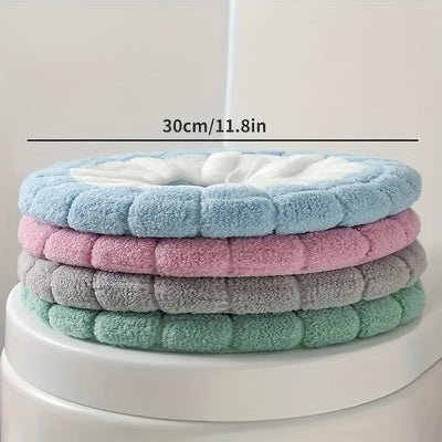 1 cojín para inodoro grueso, cojín extraíble para inodoro, funda universal tejida y cálida para inodoro, cojín lavable para inodoro, cubierta suave de invierno para inodoro, accesorios para baño