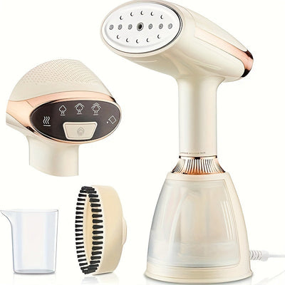 Calentador de ropa 2 en 1 con función dual y plancha - Diseño sin fugas, vapor horizontal y vertical, enchufe de 110-120V para EE. UU., mango ergonómico para eliminar arrugas rápidamente, calentador de ropa, lavado en casa, estética moderna, construcción