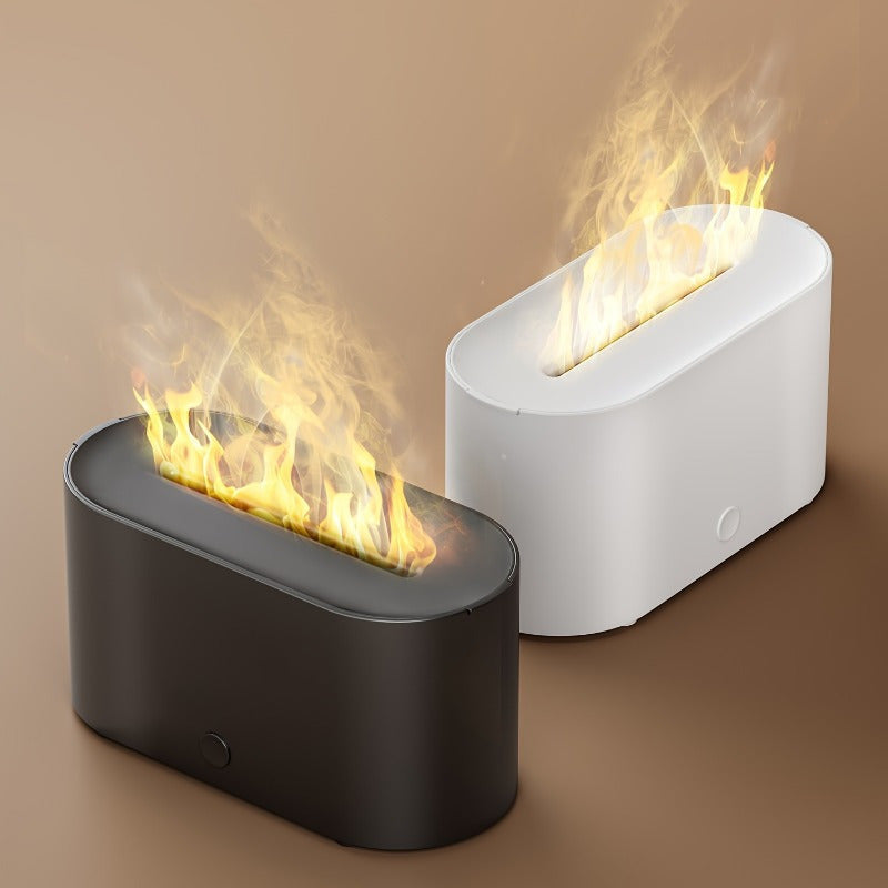 1pieza Diseño en forma de llama, humidificador, aceite esencial puede ser utilizado como difusor de fragancia de aire, humidificador de llama simulada, humidificador, para dormitorio nocturno, adecuado para iluminación doméstica y ambiental