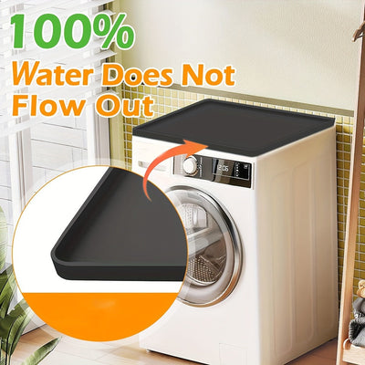 1 pieza, protector superior de lavadora y secadora de silicona negra, antideslizante, impermeable, duradero, para detergentes y suavizantes de ropa, ideal para accesorios de lavandería en casa, alfombrilla versátil para electrodomésticos, diseño a prueba