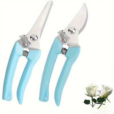 2 piezas de tijeras de jardín, juego de tijeras de flores, tijeras de poda para flores, tijeras de poda, herramientas de jardinería, arbustos, rosas y árboles frutales, uso para floristas, jardines y huertos. Los cortadores de plantas, tijeras de acero b