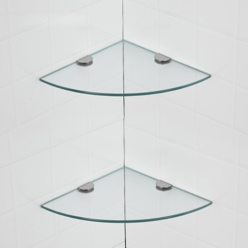 2 pzas Estantes Esquineros Triangulares sin Marco de Vidrio para Colgar en la Pared para Baño, Ducha, Aseo - Estante Flotante Montado en la Pared para Varios Tipos de Habitaciones