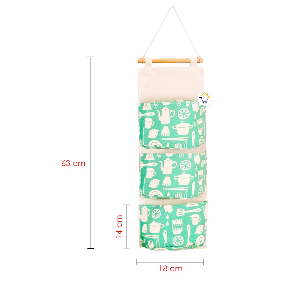 Bolsa Organizadora Colgante 3 Bolsillos Multiusos MD303