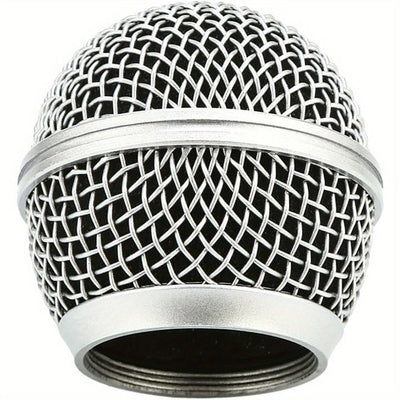 Reemplazo de Cabeza de Micrófono NEWKS, Cabezales de Reemplazo de Malla de Acero para Shure SM58 (2pcs), Plateado