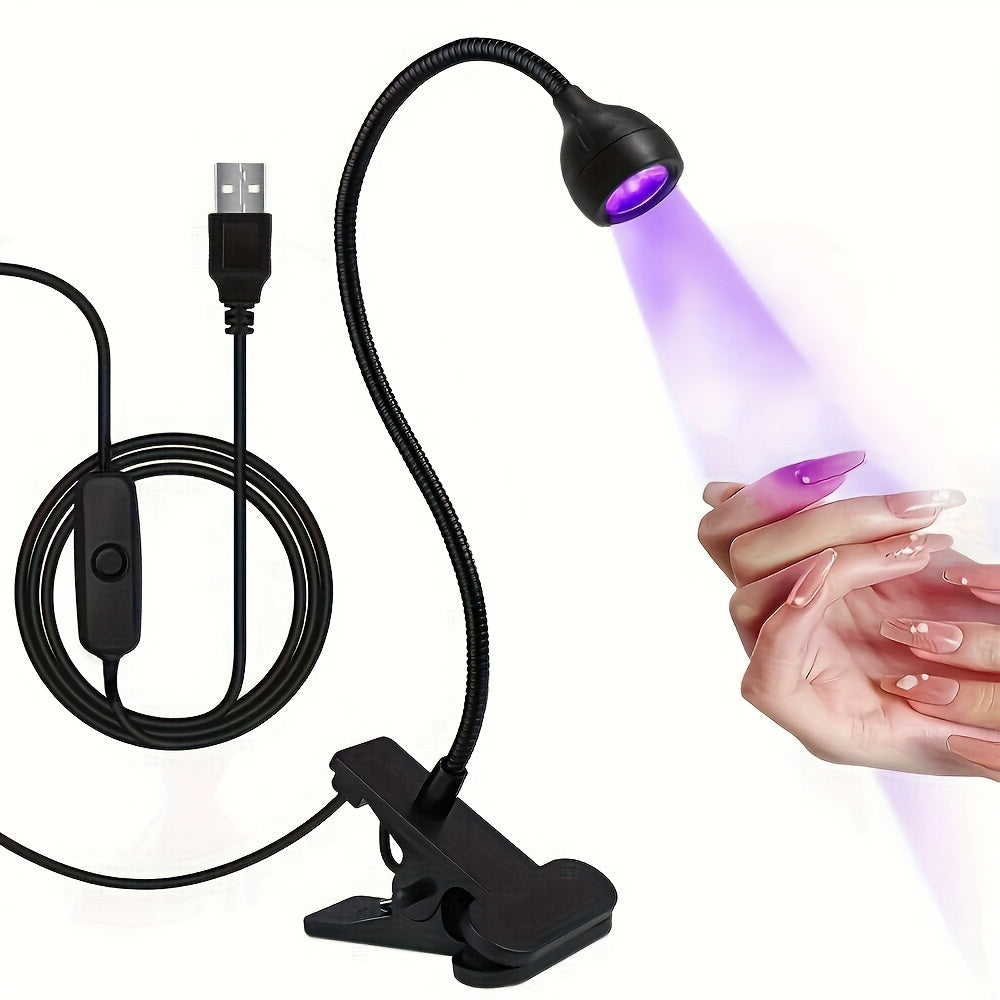 Secadora de uñas LED UV con tubo flexible de metal, base ajustable para manicura y pedicura sin manos, iluminación multicolor, ideal para uso en casa, regalo perfecto para cumpleaños y ocasiones especiales, accesorios para uñas