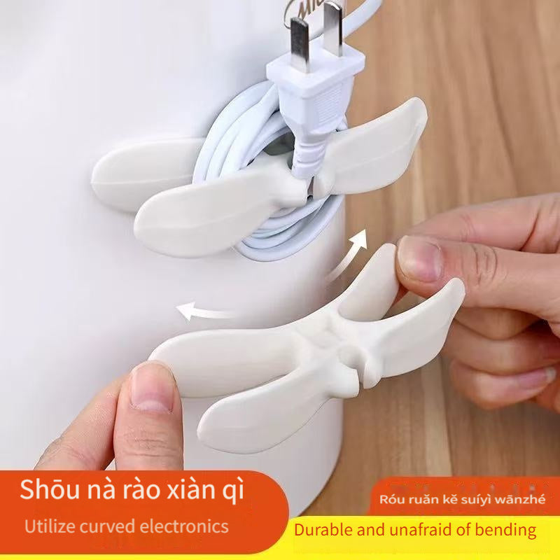 4 piezas Organizador de Cable de Silicona con Clips de Fijación para Pared - Ideal para Electrodomésticos de Cocina y Hogar, Solución de Gestión de Cables, Organización de Cables | Organizador de Cables Moderno | Portacables Duradero, Organizador de Alma