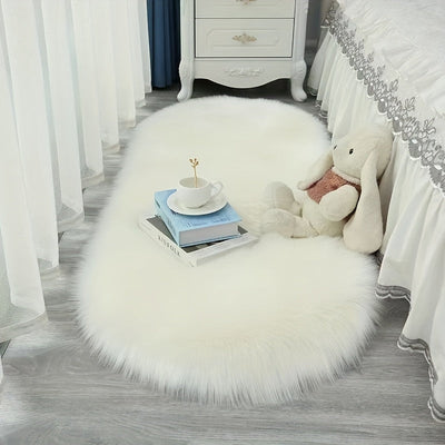 Alfombra de peluche lujosa y suave, 80% acrílico y 20% poliéster, lavable a máquina, liviana y de color sólido para dormitorio, sala o balcón - Uso en interiores