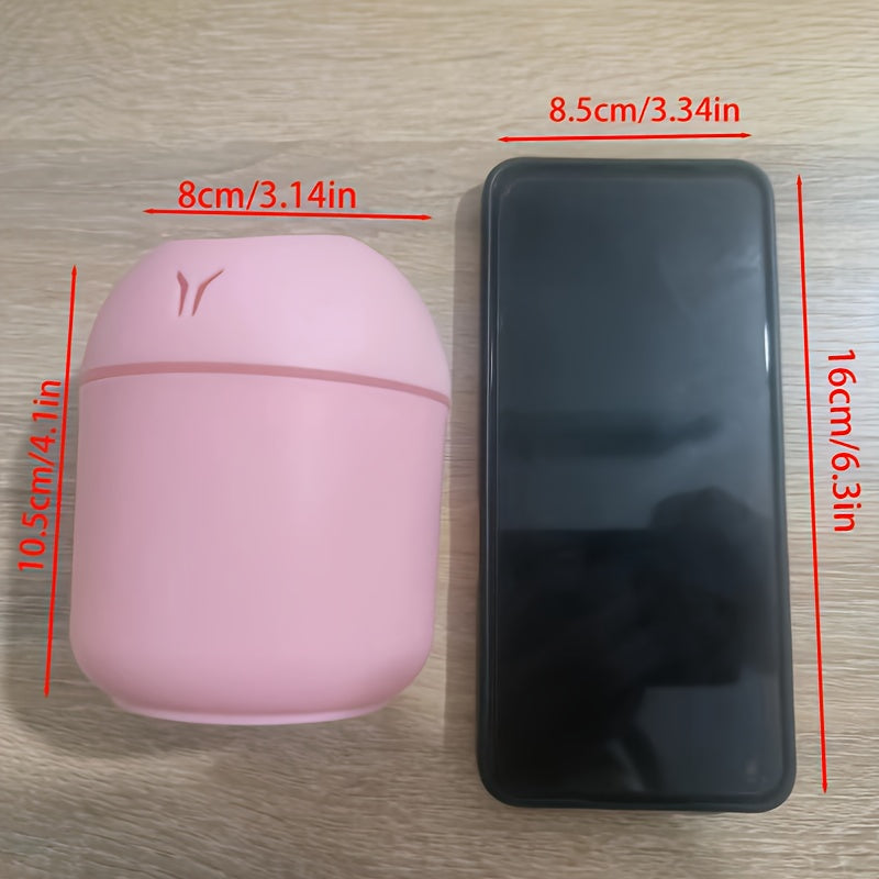 Humedificador de aromaterapia colorido con USB, purificador de aire ultrasónico y difusor de aceites esenciales para coche, dormitorio, salón, oficina - Plástico, alimentado por USB, funcionamiento de baja tensión, uso multi-escena