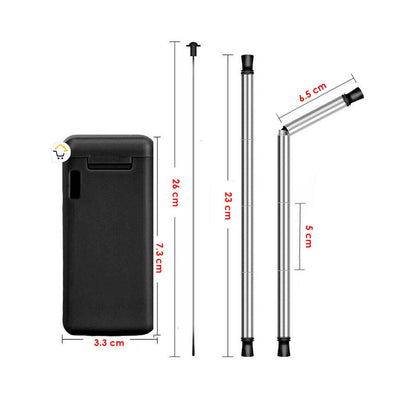 Pitillo Reutilizable Acero Inoxidable Plegable Ecológico JK040