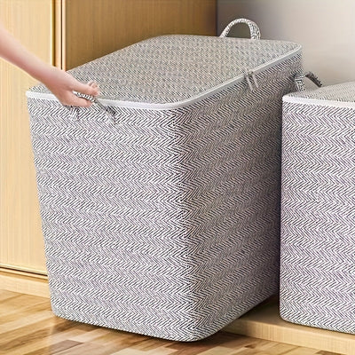 Caja de almacenamiento de espiga extra grande con tapa, multifuncional, duradera, organizador de ahorro de espacio para ropa, mantas, ropa de cama, ideal para la organización del hogar, armario, dormitorio, adecuado para cestas, cajas y contenedores