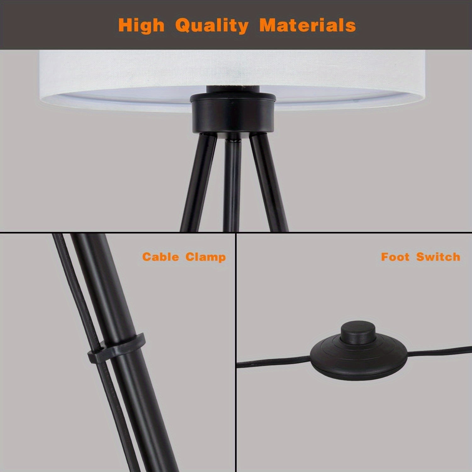 Lámpara de Suelo LED Regulable con Bombilla E26 de 3 Temperaturas de Color, Lámpara de Suelo Moderna con Trípode Metálico, Lámpara de Suelo para Salón, Dormitorio, Estudio, Oficina