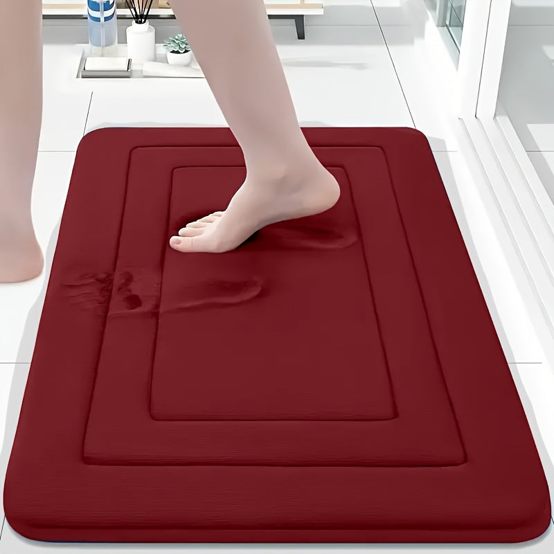 Alfombra de baño suave y cómoda con memoria, antideslizante y absorbente, lavable a máquina, mezcla de poliéster y PVC, color vibrante, 400gsm, 1.2cm de grosor, forma rectangular, tejido trenzado, fácil de limpiar, tapete para baño