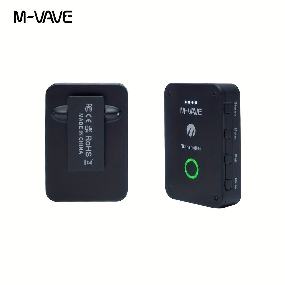 Sistema de micrófono inalámbrico WP-9 de 2,4 GHz con monitor de auriculares, transmisor y receptor recargable por USB-C, funcionalidad de estéreo/mono/silencio, conectividad universal, alimentado por batería de litio