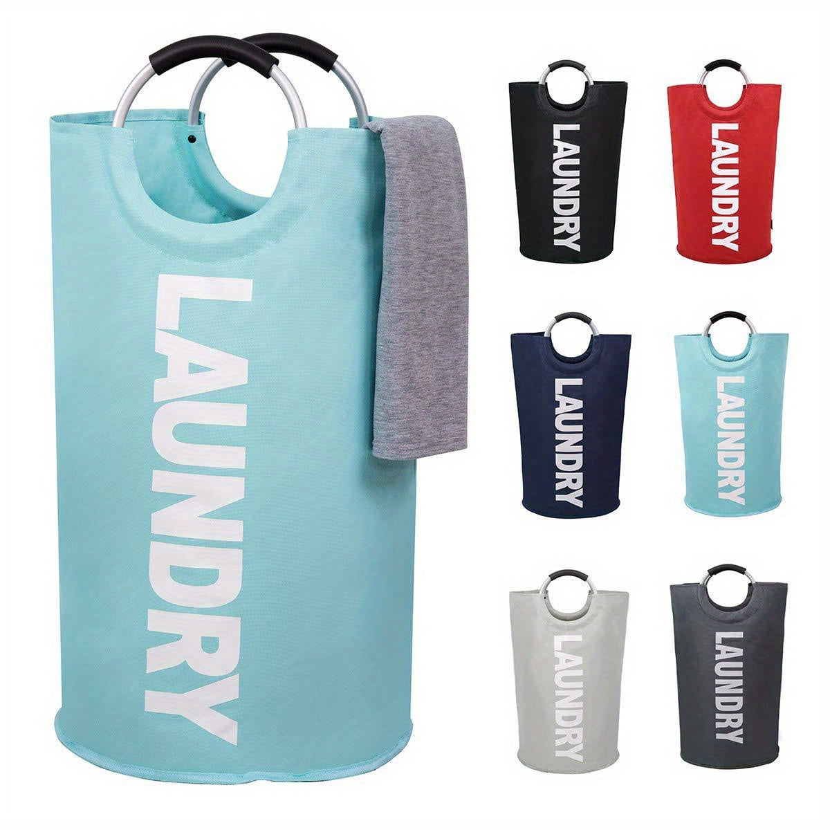 Canasta de Ropa Extra Grande, Bolsa Plegable para Lavandería, Cesto Alto Independiente, Cesta de Ropa con Asas Acolchadas, Soporta Bien la Ropa, Canasta Colapsable Fácil Almacenamiento, Cestos de Lavandería