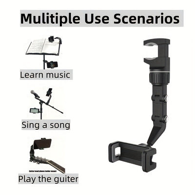 Soporte de teléfono en forma de L giratorio de 360° ajustable - Material PP premium, multiusos para coche y hogar, navegación GPS, reproducción de música, práctica de guitarra - Plástico duradero, no requiere energía, soporte de teléfono para coche