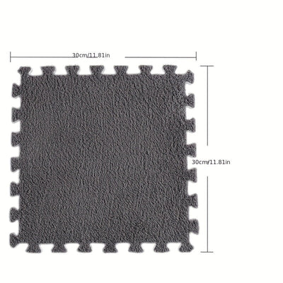 Conjunto de 24 alfombras geométricas de felpa, alfombra de suelo cuadrada de pelo bajo, poliéster lavable y EVA, hecha a máquina, alfombra de dormitorio interior para sala de estar, apta para mascotas, decoración temática navideña