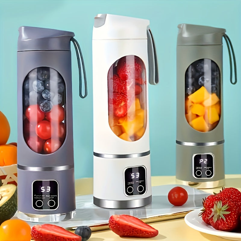 Batidora y Exprimidor Portátil Recargable por USB - Fácil de Limpiar, Ideal para Bebidas de Frutas y Verduras, Batidos - Capacidad de 300ml a 500ml