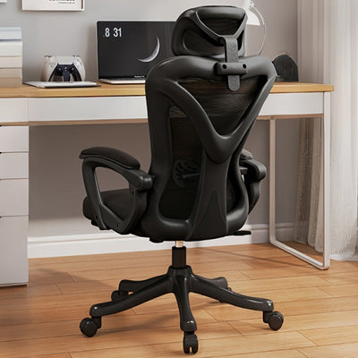 Silla de juego ergonómica - Malla negra, soporte lumbar ajustable, base giratoria de 360 grados, cómoda para largas horas, ideal para uso en casa y en la oficina, silla de oficina | Silla de oficina moderna | Asiento ergonómico