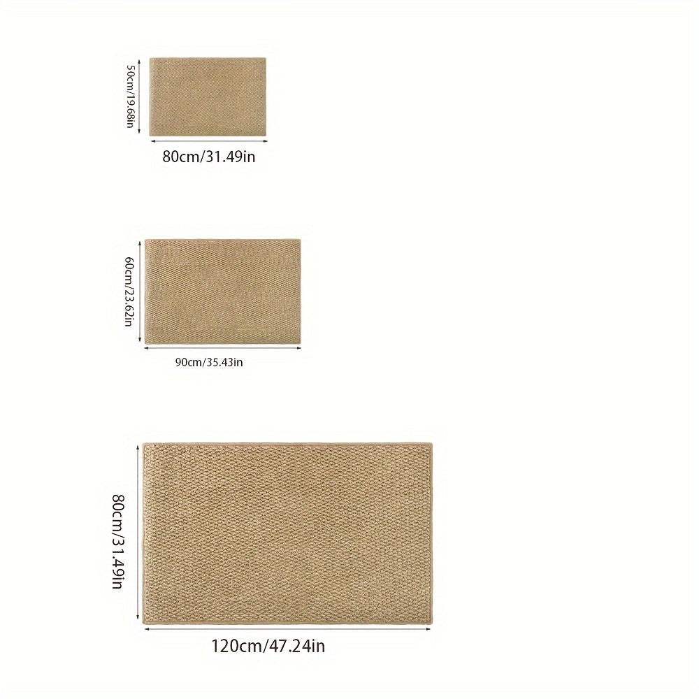 Alfombra de Puerta con Textura de Yute: Suave, Absorbente y Fácil de Limpiar para Uso Interior y Exterior - Adecuada para Entradas, Dormitorios y Más