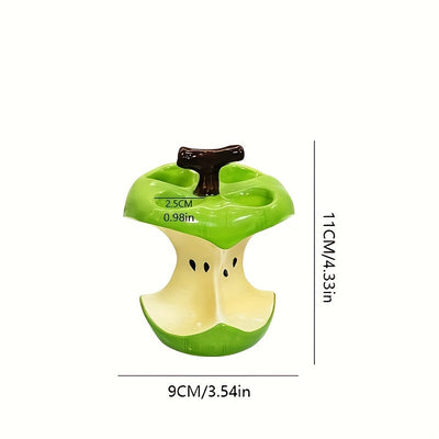 Portacepillos cerámico innovador y original en forma de núcleo de manzana, práctico y decorativo: la elección perfecta para el hogar o como un regalo especial