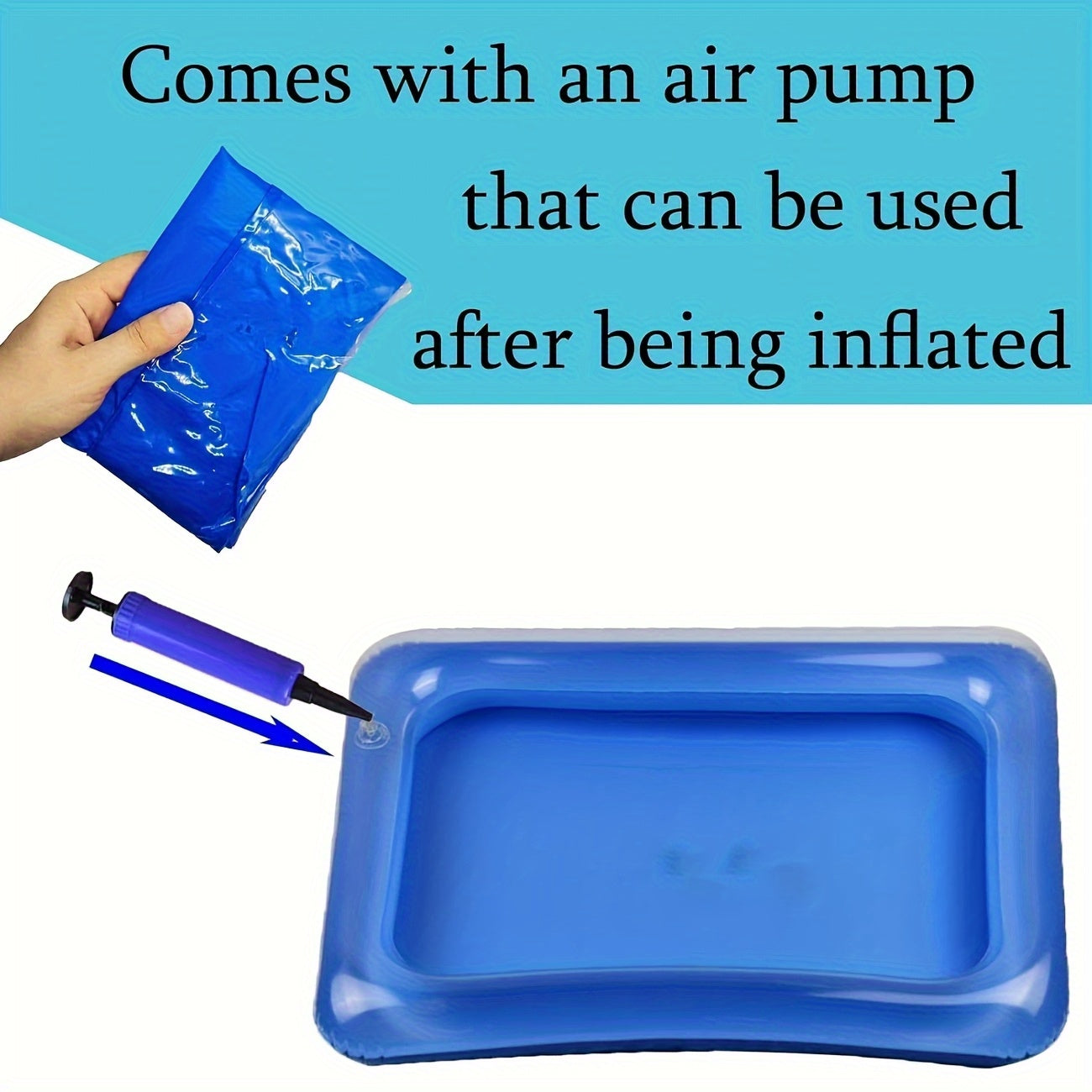 1/2 Piezas Bañera Inflable para Pies Cuadrada, Bañera Portátil para Pies con Escalón de Entrada a la Piscina, Set de Pedicura y Limpieza para Piscinas
