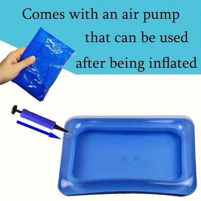 1/2 Piezas Bañera Inflable para Pies Cuadrada, Bañera Portátil para Pies con Escalón de Entrada a la Piscina, Set de Pedicura y Limpieza para Piscinas