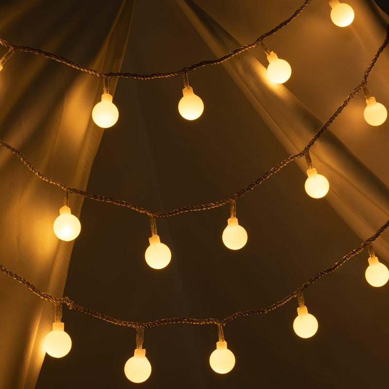 1 pieza de luces de bolas LED alimentadas por USB - 8 modos de iluminación, diseño que brilla en la oscuridad para bodas, fiestas, decoración del hogar, dormitorio interior, habitación, pared y decoración de tiendas, luces que brillan para dormitorio, am