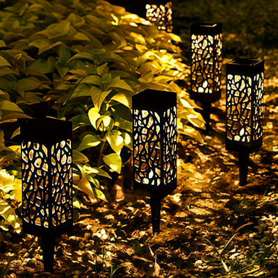 6 piezas de iluminación solar para exteriores, iluminación comercial de calles, luces decorativas de senderos solares, iluminación de áreas, luces de césped de patio, IP44, iluminación solar LED para exteriores, jardín y paisajismo.