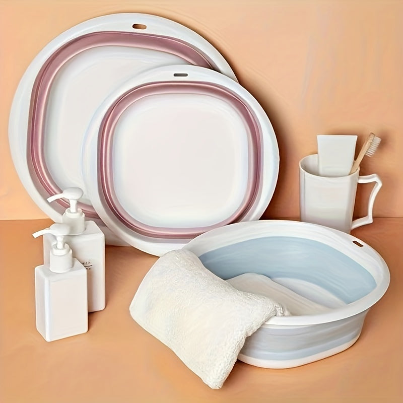 1 pieza, bañera de pies portátil plegable de silicona, fregadero multiusos de plástico para el hogar, dormitorio, viajes, pedicura, lavado de manos, cuidado de uñas y spa de pies - No se requiere electricidad, no se requiere pantalla, no se requiere bate