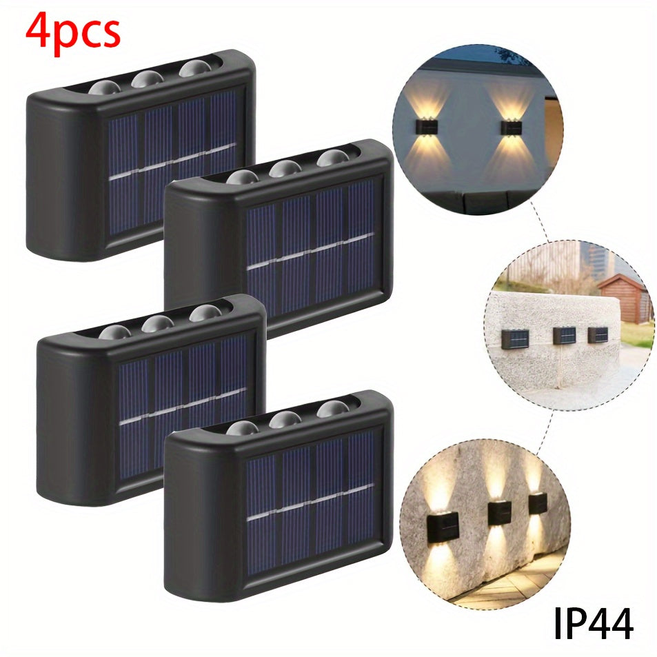 Paquete de 4 Luces Solares con LED y Opciones de Colores Cálido/Frío, Adecuadas para Acampar al Aire Libre, Patio, Calle, Paisaje, Jardín, Decoraciones de Boda, Resistentes al Salpicadero IP44