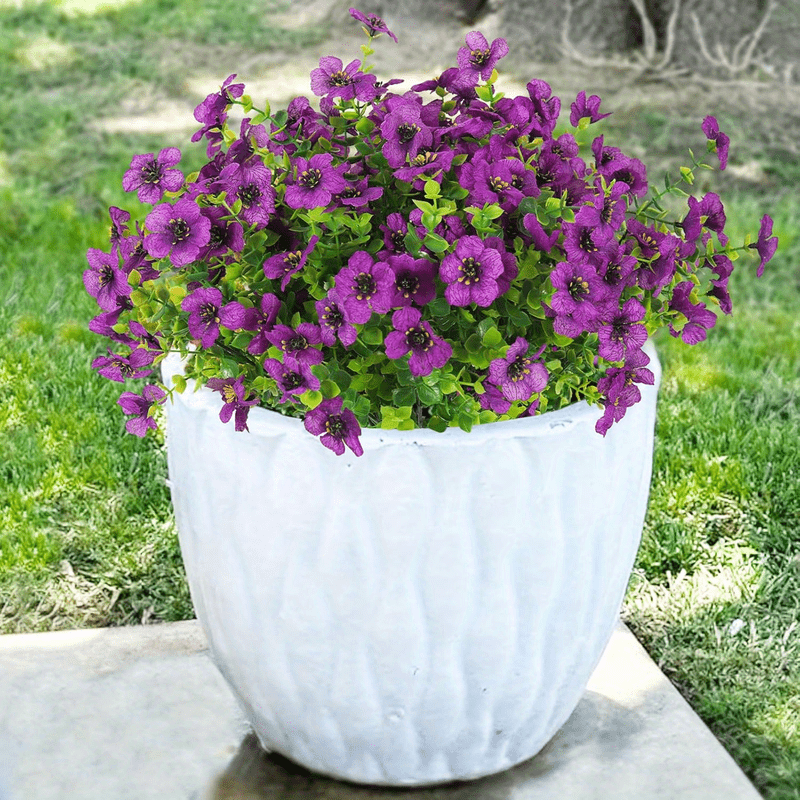 7 Conjuntos de Flores Artificiales Falsas para Decoración de Exterior en Primavera y Verano, Mezcla Colorida de Daisy Silky Faux Resistentes a UV, Realísticas para Porch, Patio, Home, Window Box, Yard, Garden Planter - Tipo de Planta: Orchid; Occasion: F