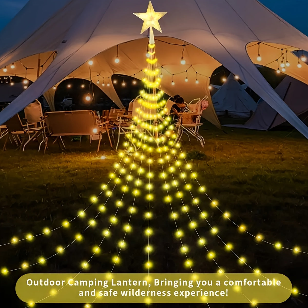 1pc Luces Decorativas Navideñas USB - Estilo Cascada de 200LED, Longitud de 199.95cm, Multicolor, 8 Modos, Material PC, Alimentado por USB, para Uso Interior y Exterior, Ideal para Jardín, Fiesta, Hogar, Dormitorio, Halloween, Decoración Navideña, No Inc