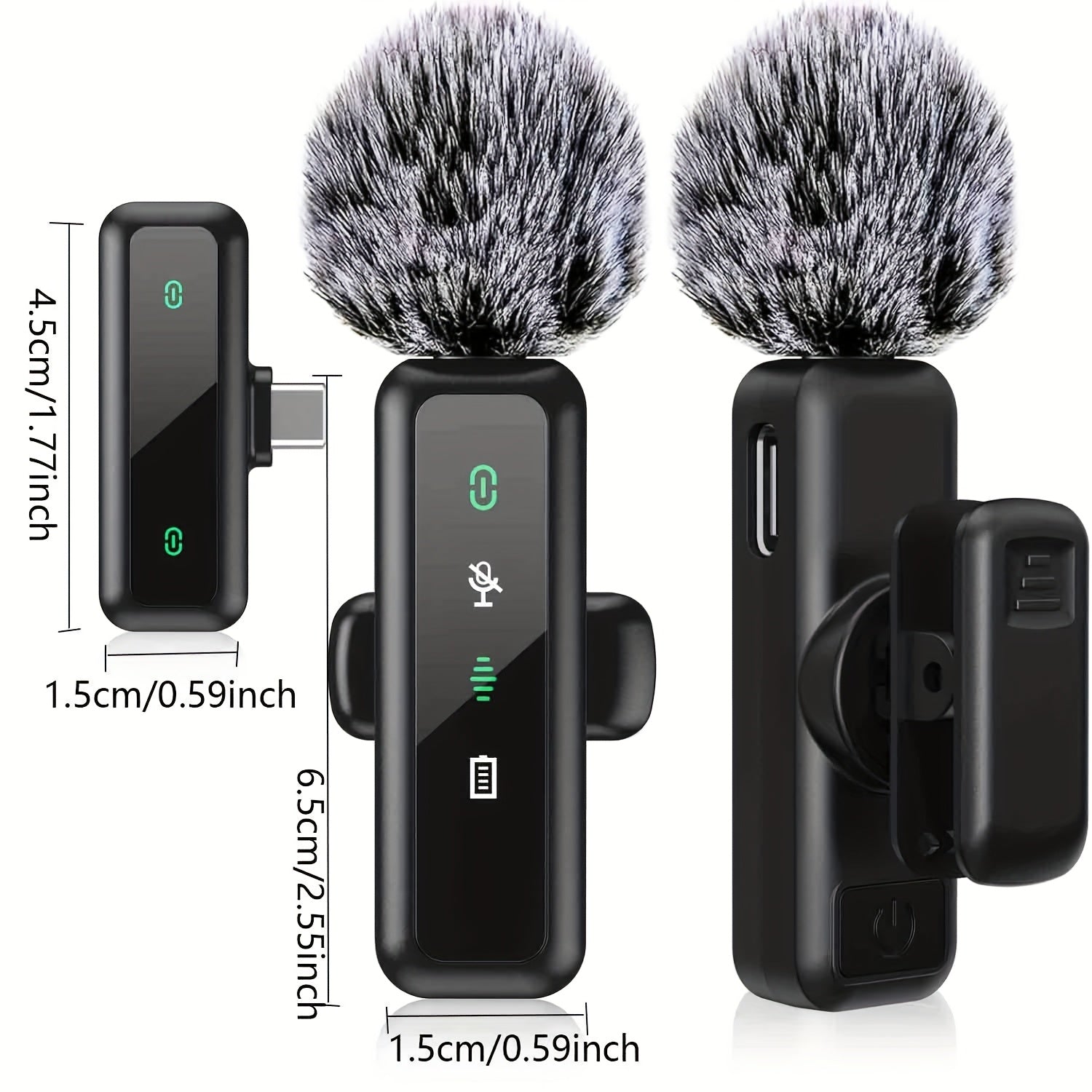 Micrófono Lavalier inalámbrico mini para teléfonos Android, tabletas y PC con entrada Type-C, micrófono de solapa con clip giratorio y reducción de ruido, ideal para vlog, TikTok, YouTube y podcast