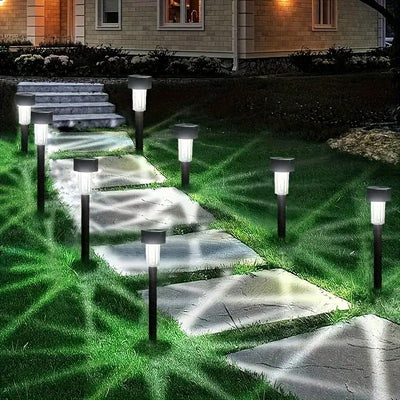 10 piezas de luces decorativas con energía solar para exteriores, luces de estaca de jardín, ideales para caminos, patios, céspedes y entradas de vehículos Regalo de Navidad