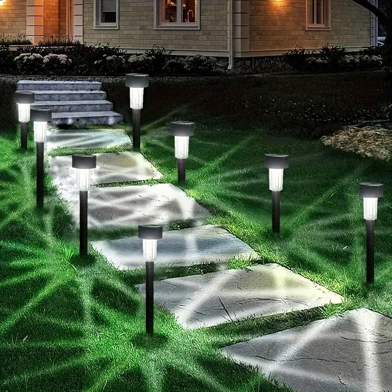 10 piezas de luces decorativas con energía solar para exteriores, luces de estaca de jardín, ideales para caminos, patios, céspedes y entradas de vehículos Regalo de Navidad