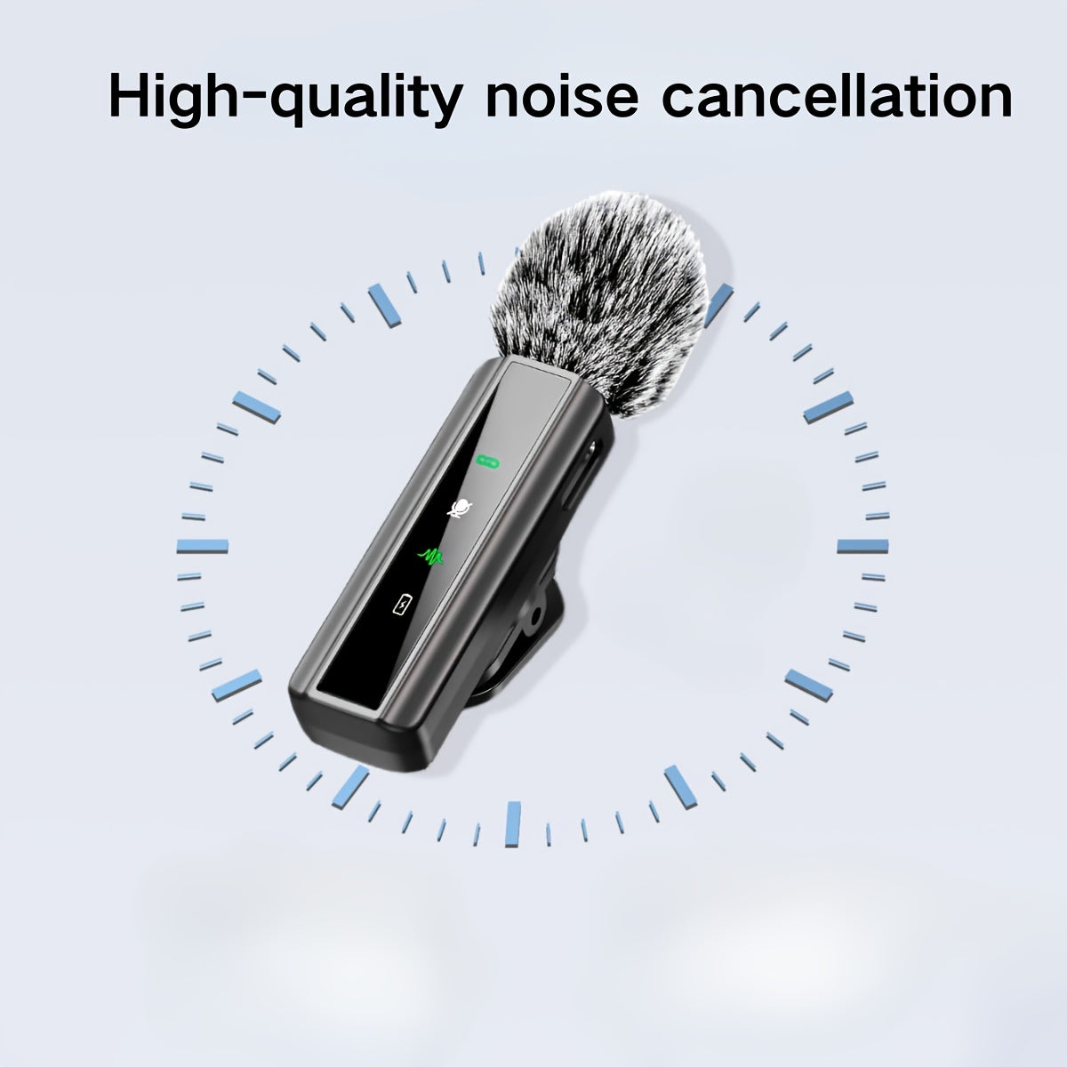 Microfono sin varillas Lavalier Profesional con Cancelación de Ruido, Grabación USB-C y Clip de Un Toque - Antiviento, Recargable para Vlogging e Intervenciones, Diseño Compacto con Receptor para Streaming y Equipamiento de Vlog