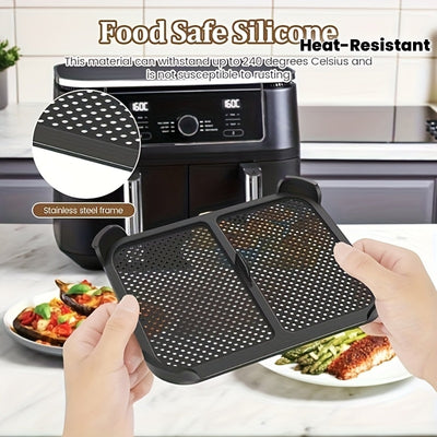 Protección contra salpicaduras de silicona reutilizable y plegable para freidor de aire, resistente al calor.