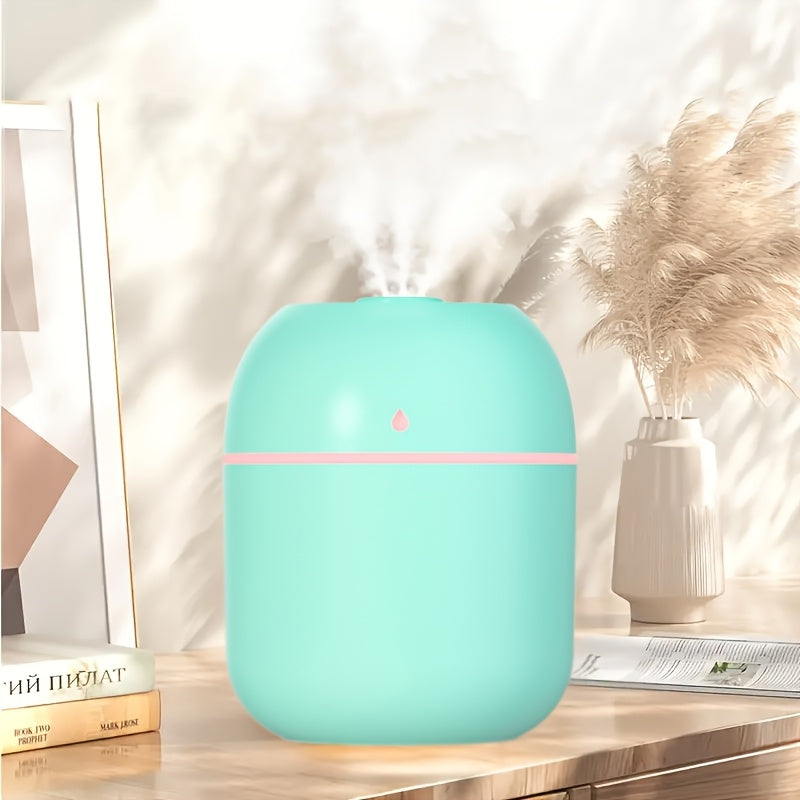 Humidificador portátil USB de 220 ml - Silencioso, adecuado para coche, oficina, dormitorio y dormitorio | Mejora el estado de ánimo y hidrata ligeramente beige | Funciona con USB, fácil de usar y compatible con múltiples habitaciones | Elección perfecta