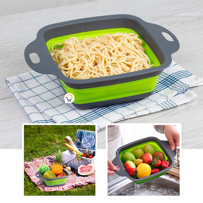 Colador Plegable Pequeño Escurridor Silicona Ahorra Espacio Cocina LD6112