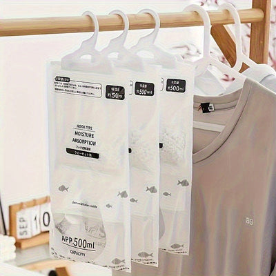 Bolsas colgantes absorbentes de humedad - Sin necesidad de electricidad, desecante de plástico reutilizable para clóset, dormitorio, baño y residencias estudiantiles - Control de olores