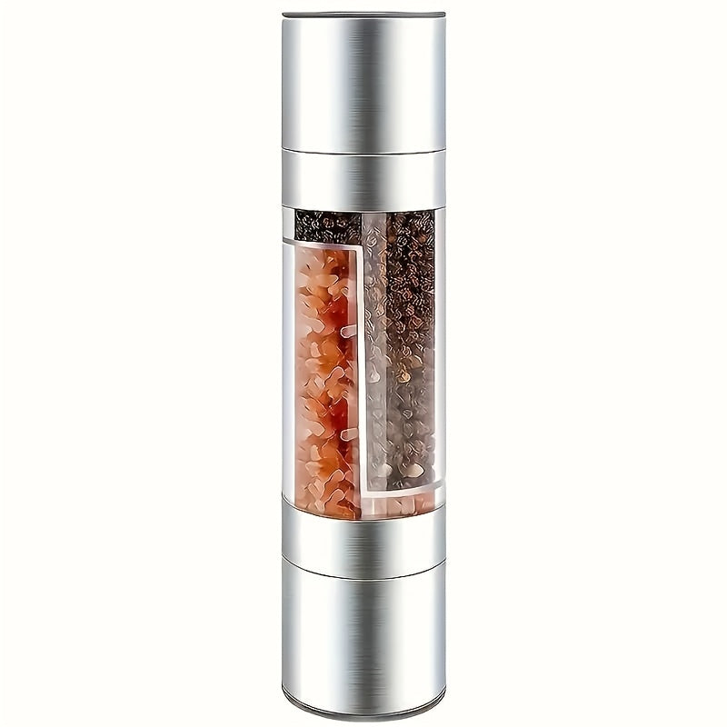 Molinillo de pimienta de doble cabezal, salero con múltiples cabezas, molinillo de condimentos para cocina de restaurante manual, sin suministro eléctrico ni batería, estante de especias de escritorio - Accesorios de cocina para vehículos recreativos